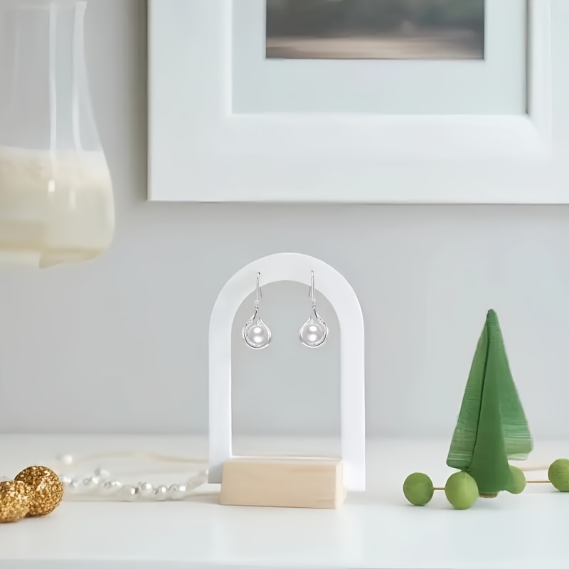 Image of 1pc Minimalist Earring Stand, Earring Holder And Jewelry Organizer, Desk Display Stand For Earrings, Tabletop Jewelry Display Stand