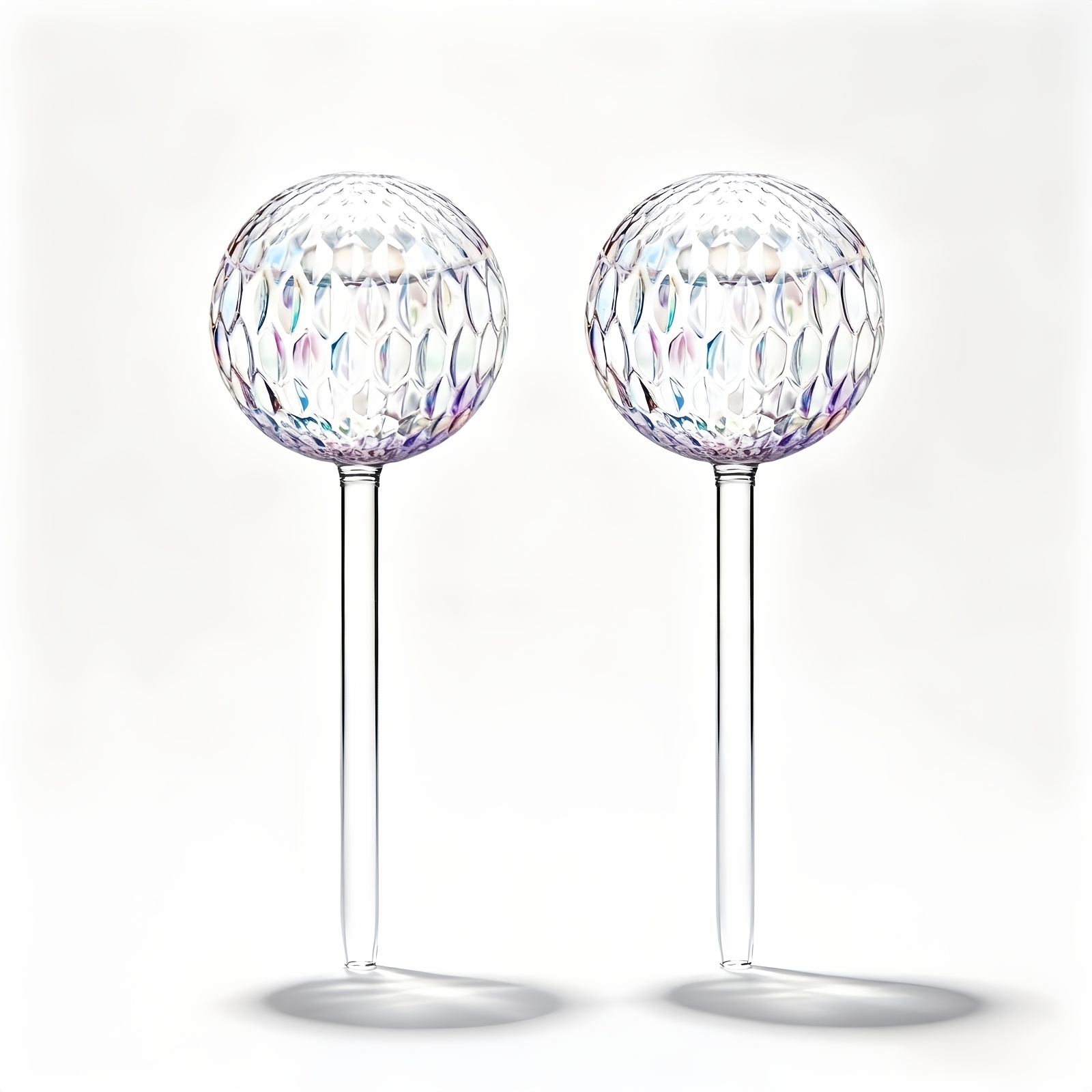 TEMU 2pcs Laser Gradient Glass Self-watering Globes, Colors In Sunlight, Completely Non-electric, Suitable For Succulents//herbs, Home And Vacation