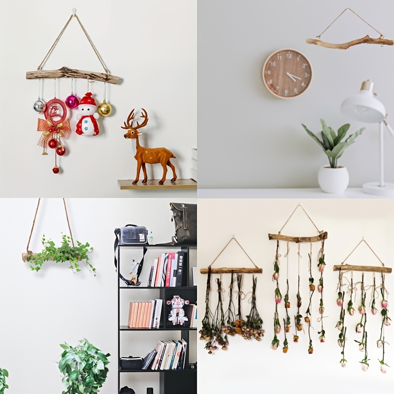 *. Natürliche * Deko Ast, Bauern* * Wandbehang Deko Schmuck Aufbewahrungsregal, Holz Schälfaden mit * Hanfseil Wandbehang * zum Aufhängen von Wandornamenten, Vintage * *