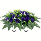 artificial cemetery flowers silk rose floral arrangement for outdoor tombstone decoration sympathy memorial day display no container included silk flowers for cemetery