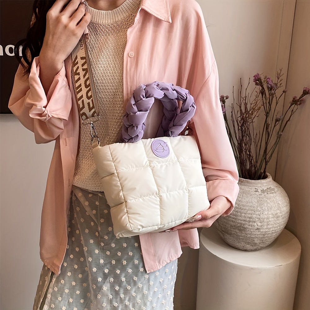 

Women' Quilted Crossbody Bag, , Nylon, Black, Detachable Shoulder Strap, Zipper Closure, Polyester , Large Capacity, For Work And School
