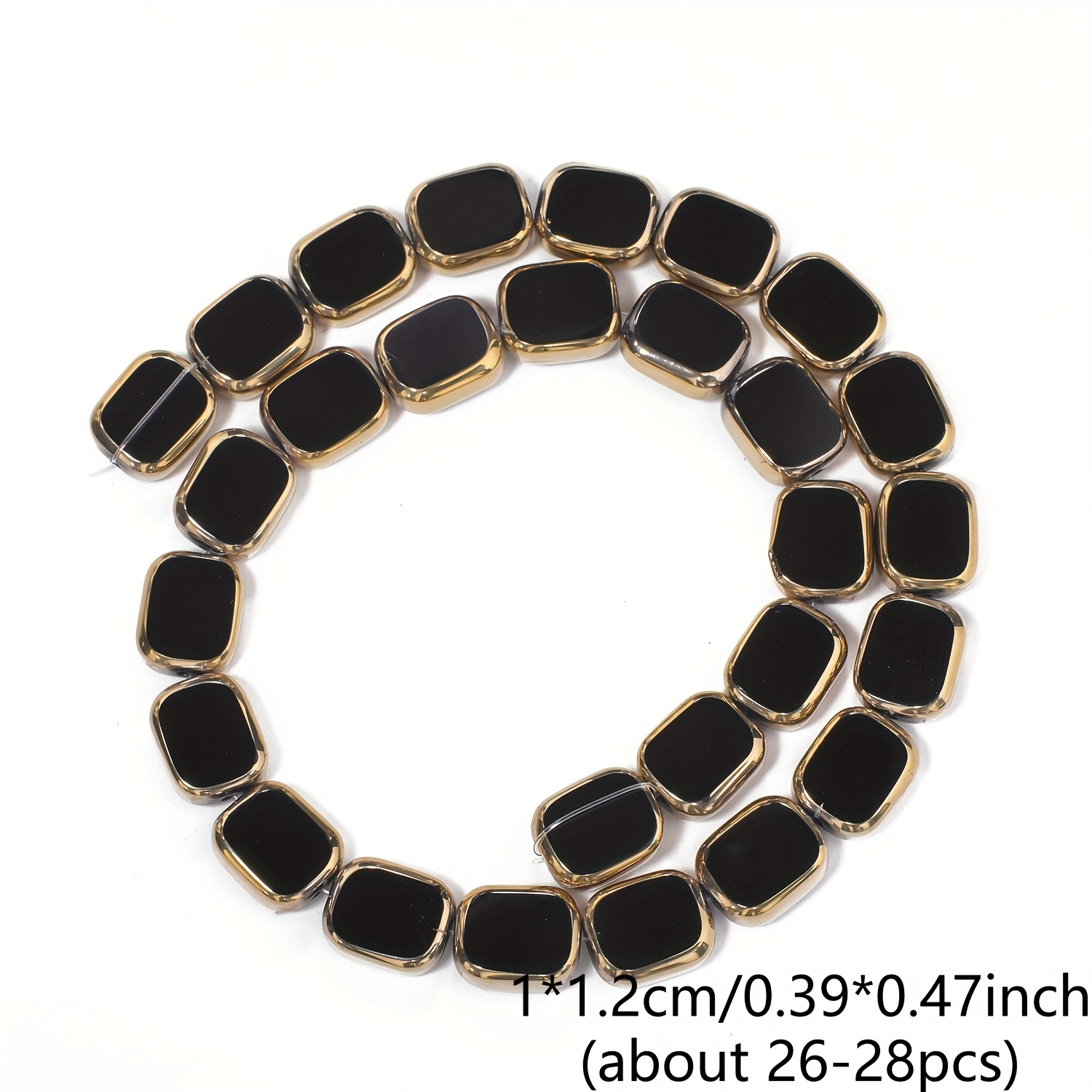 TEMU 10*12mm Rectangular Glass Beads For Jewelry Creation, Including Bracelet And Necklace Supplies, Glass Charms, And Bead Collections