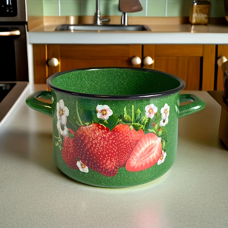   strawberry   cooking pot 20cm heat retaining lid easy   for everyday meals details 7