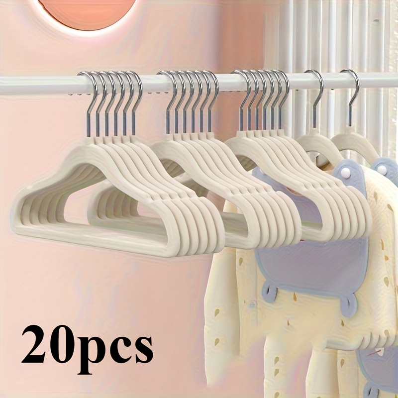 20pcs non slip   hangers space saving velvet felt hangers for     clothes pants shirts dresses durable plastic with polished   curved design for secure hold   hangers for clothes