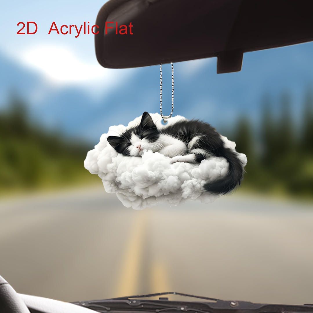 

Acrylic Cloud Cat Ornament, Festive Hanging Decor, 2d Christmas Tree Decoration, Non-electric, Featherless