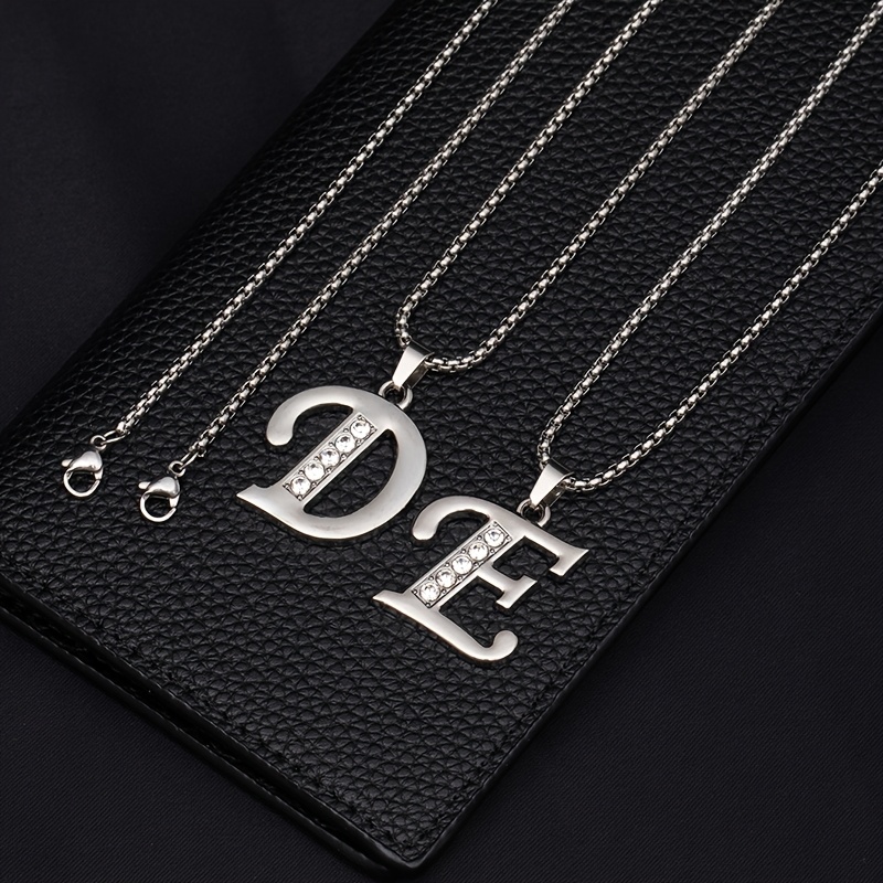 Simple Stylish Women's 26 English Letters Titanium Steel Necklace