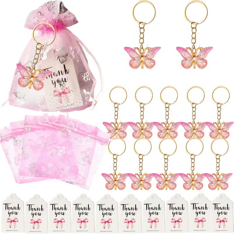 TEMU 36pcs Gradient Keychain Set - Elegant Layered Keychain Additions With Round Ring, Suitable For Bulk Gifts For Parties, Weddings, And Birthdays