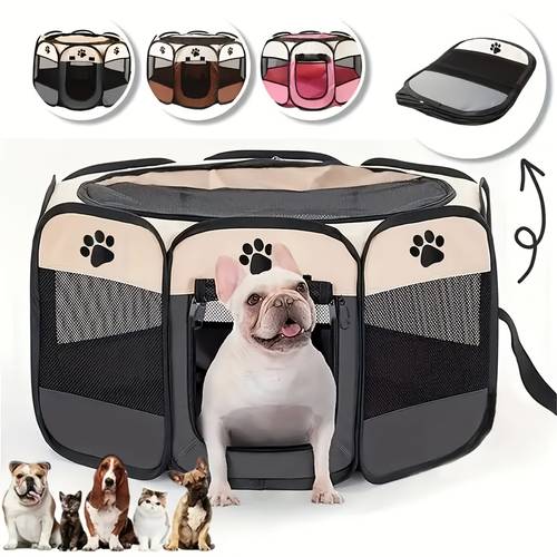 portable pet playpen foldable dog playpen octagon puppy playpen indoor for dogs cats and rabbits small animals