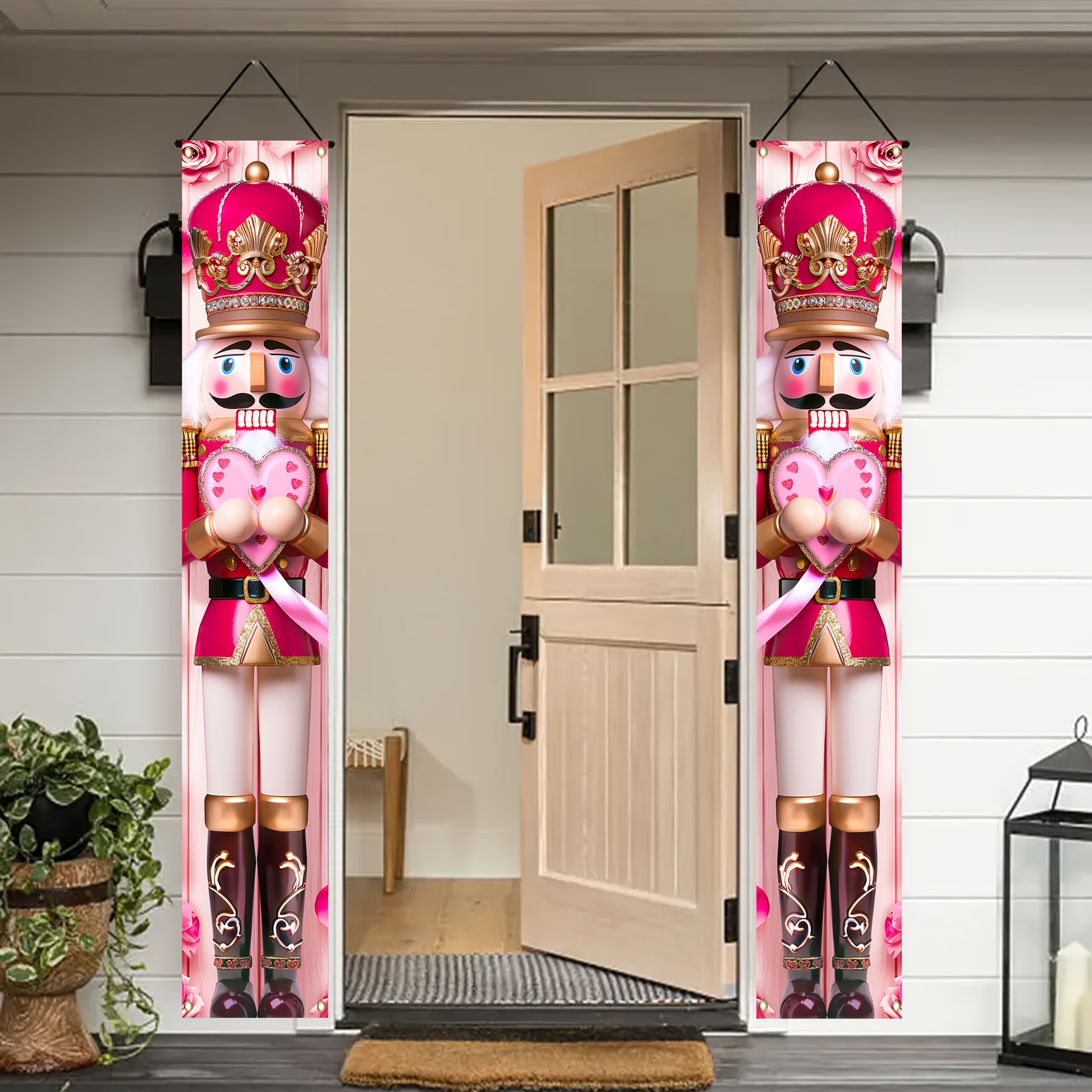 

2pcs Hego Polyester Nutcracker Banners, Multipurpose Indoor/outdoor Decor For Wedding, Bridal Shower, Anniversary - 's Day Photo Backdrop, No Electricity Needed, Wedding Decorations