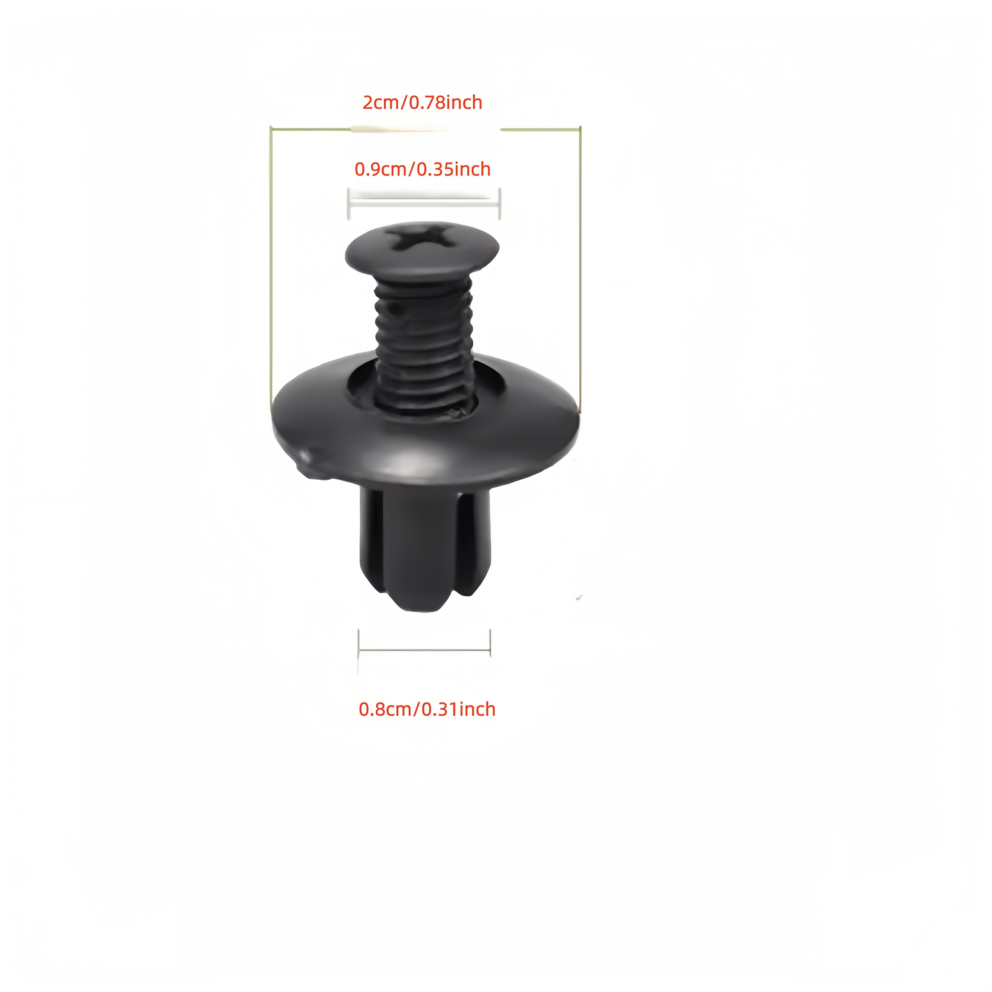 TEMU 15 piezas/paquete Remaches de plástico, sujetadores de tornillo para parachoques y guardabarros de coche, clips de remache negros