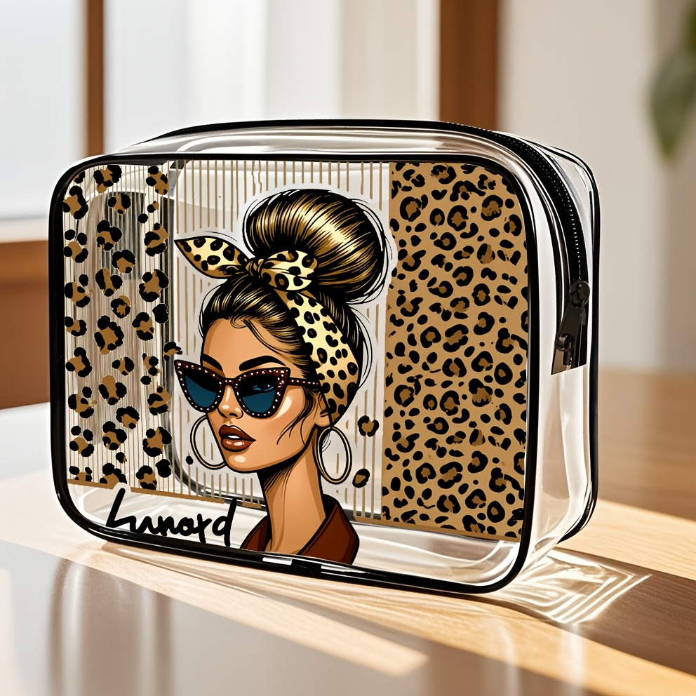 TEMU 1pc Women's Large Capacity Zippered Makeup And Travel Organizer Bag - High-quality Cosmetic Storage, Toiletry Bag, Lightweight Pvc Pouch,