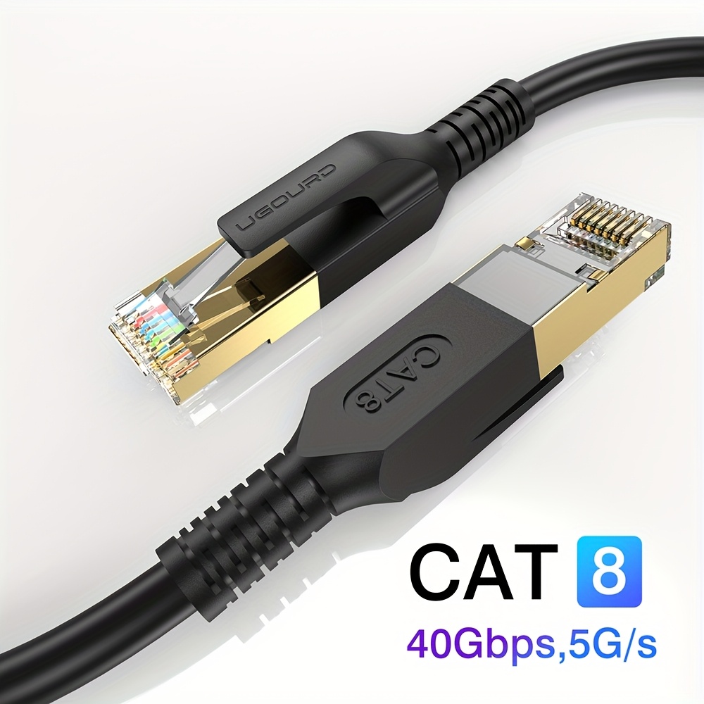Round Ethernet Cable Rj45 To Rj45 Male To Male | 40gbps Max, 2000mhz, 586b Category 8, Compatible With Router, Modem, Pc, Ps5, , Air, Switch, Laptop - Ugourd