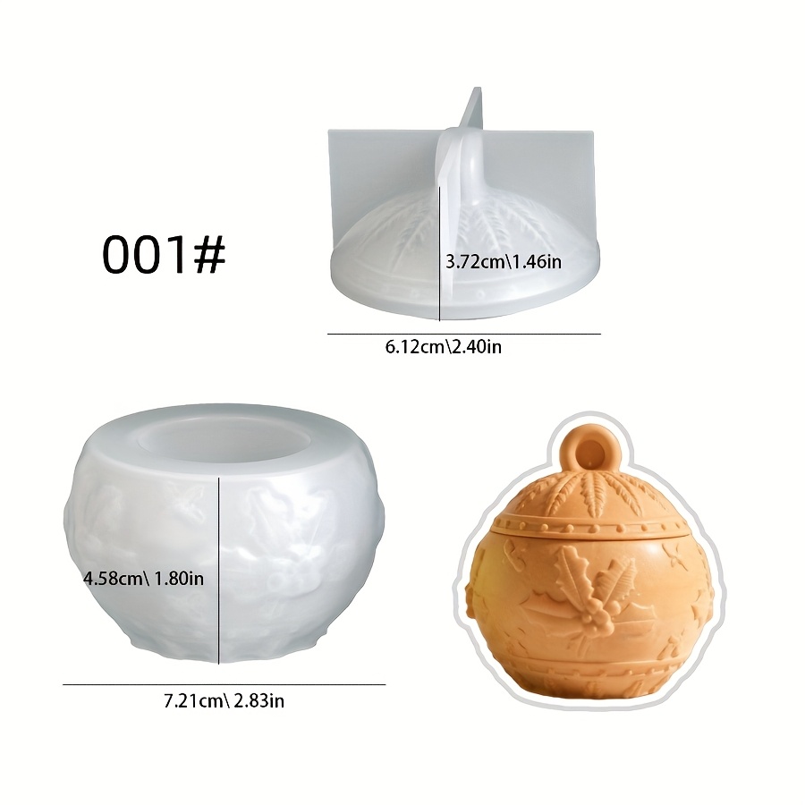 2pcs Diy Resin Mold Compatible For Epoxide Glue & Gypsum - Christmas Berry & Snowflake Patterns, Irregular Circular Ornament Mold With Candle Cup & Table Decorations, Silicone ( For, Waxes, Resins)