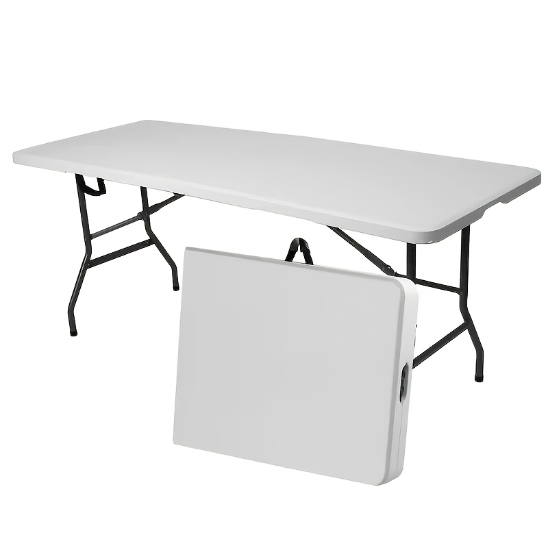 portable picnic table 2 5ft 4ft 6ft plastic folding table portable dining table indoor outdoor with carrying handle locks picnic table white
