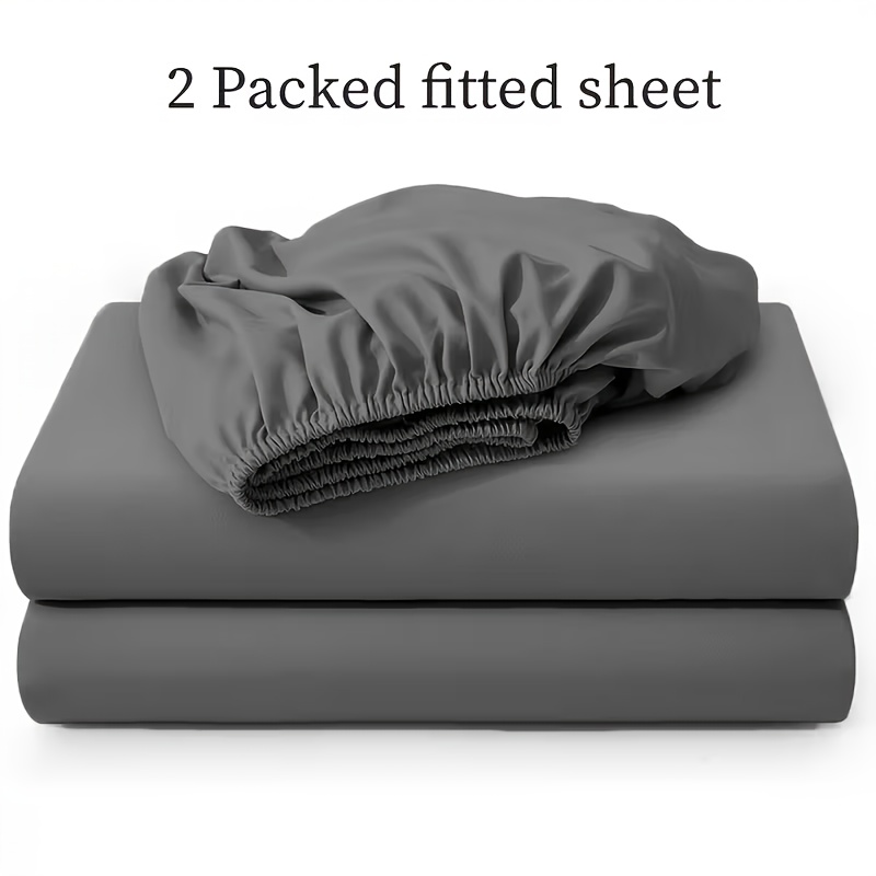 TEMU 2-pack Fitted Sheets, 30cm Skirt, Hypoallergenic, Breathable, Suitable For Bedrooms, Dormitories, And Guest Rooms, Machine Washable, Elastic