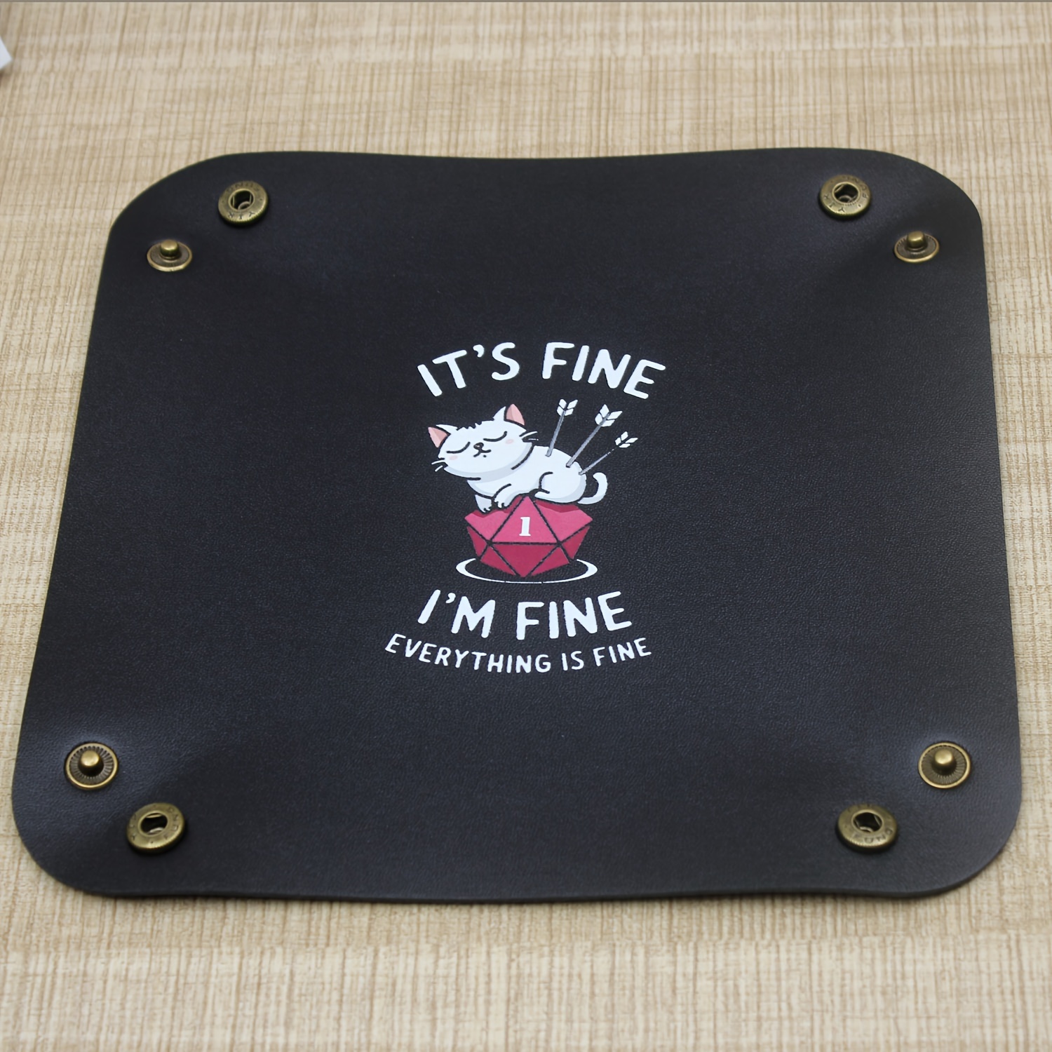 Creative Pu Leather Dice Tray, Multi-use, Foldable Storage For Rpgs & Game Accessories