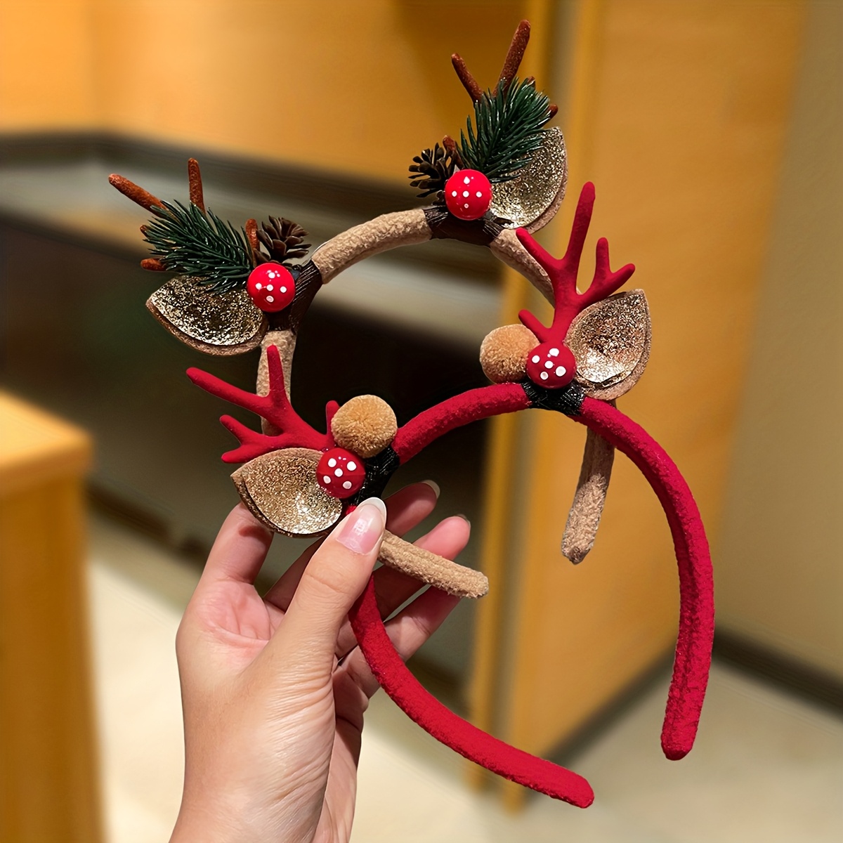 TEMU 1/2 piezas Navideña de para Mujer, Estilo y Encantador, Adornos para el Cabello de Mujer, Adornos Navideños para el Cabello, Adecuado para Uso