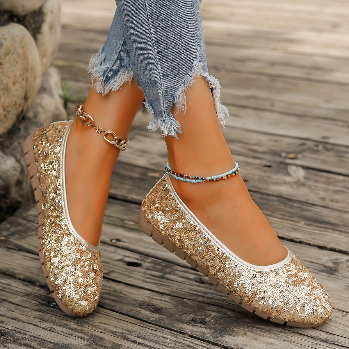 Sparkly flat shoes hotsell