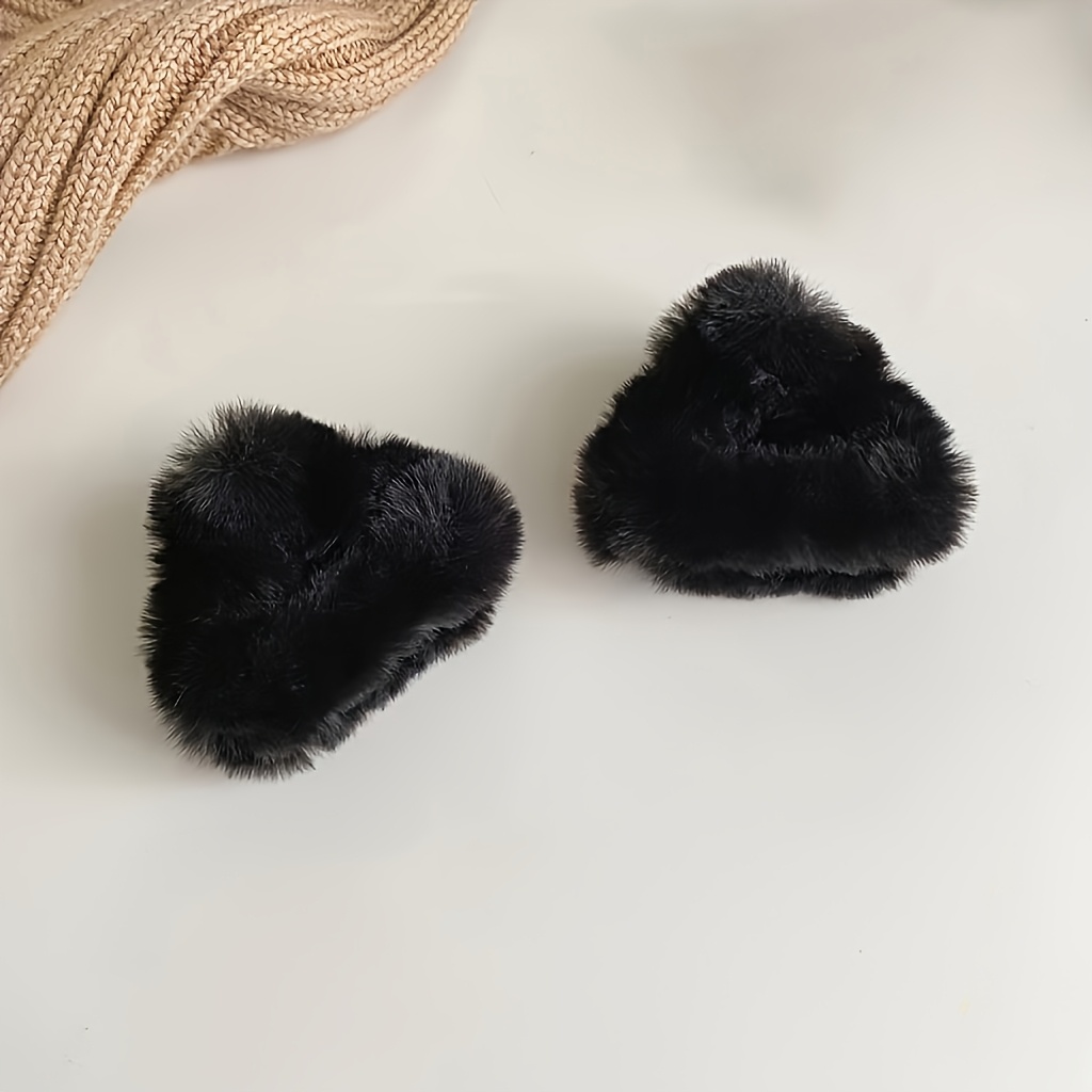 E-shop 2er-Set Niedliche Plüsch Katzenohr-Haarnadeln - Weich, süß und stilvoll, Herbst-Winter Freizeit-Accessoire Geschenk, geeignet für Frauen -