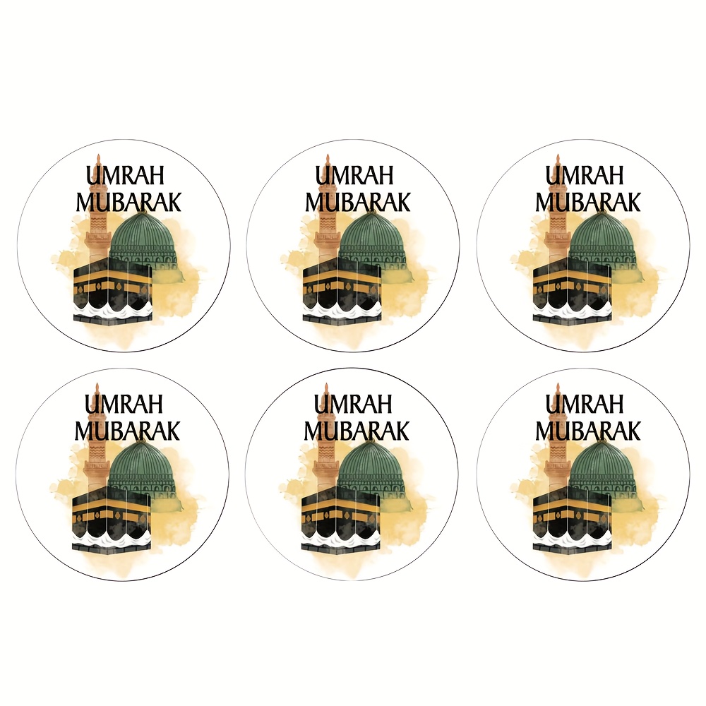 60pcs Umrah Mubarak Sticker Labels - 4cm