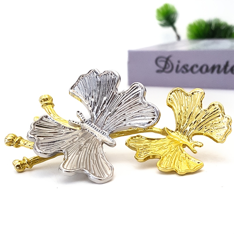 E-shop Blatt Ornament, Blatt Schmetterling Griff, Legierung Material Kleine Ornamente, Alltagsbedarf für Zuhause Ornamente, Desktop Ornamente, Box