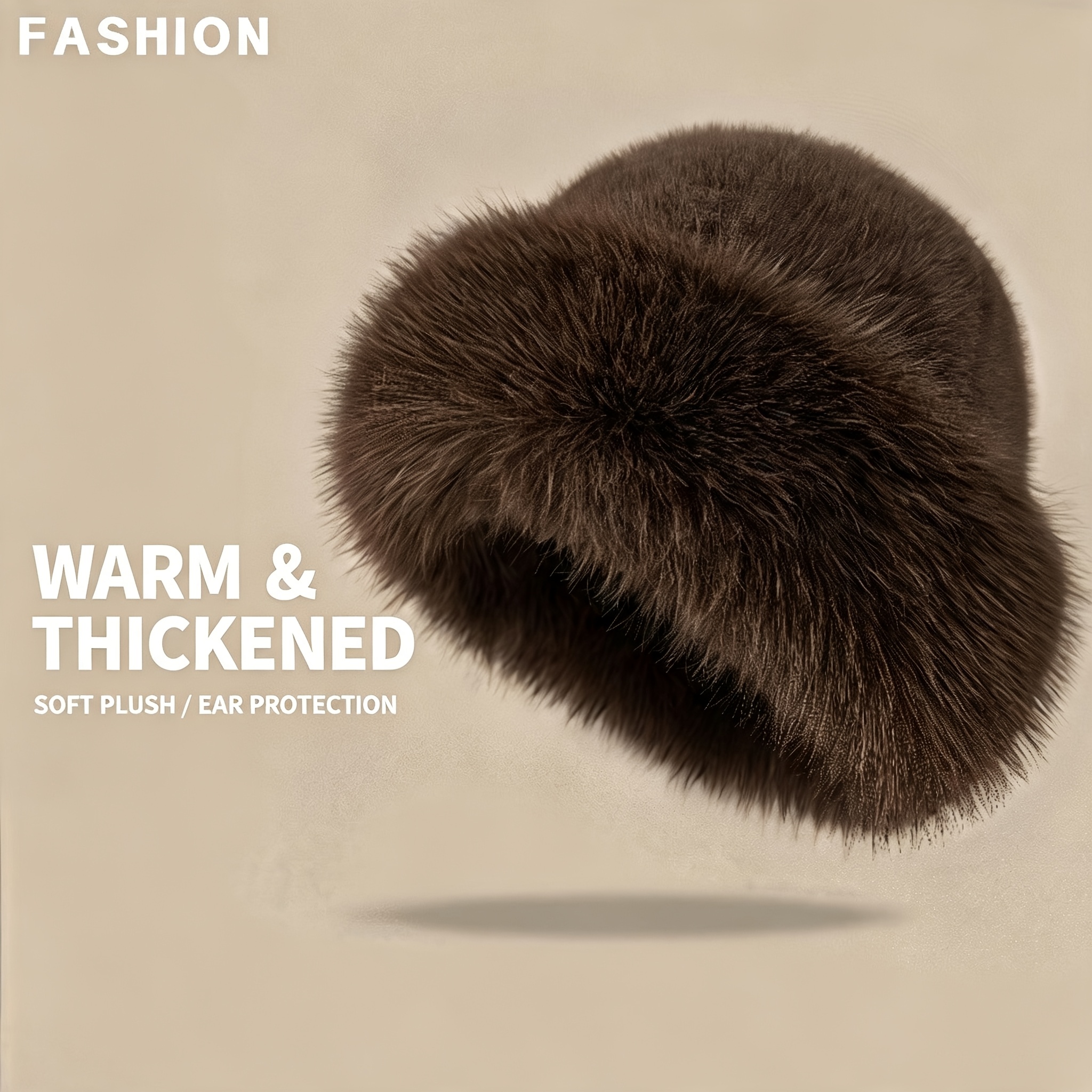 TEMU Gorro mongol de piel sintética para mujer, gorro de pescador de invierno y esponjoso a prueba de viento, gorro de de felpa gruesa y , gorro