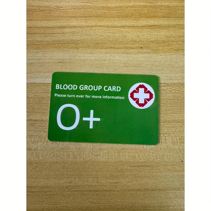 Emergency Card - With Writing Pad, Abo Blood Group System (a, B, Ab, O) - For Kits, Emergencies, Blood Donation - Fits - Men, Professionals, - Compatible With International Systems