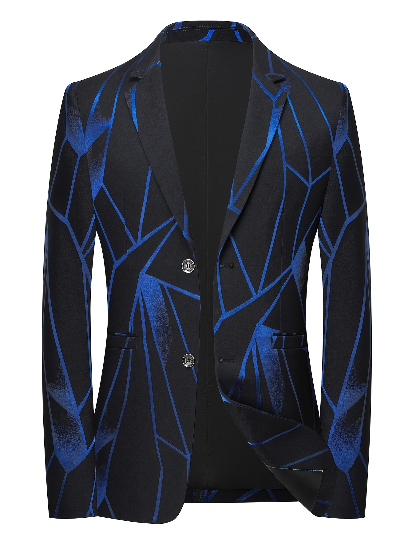 Golden Foil Block Contrast Party Suit - Premium Fashion Blazer