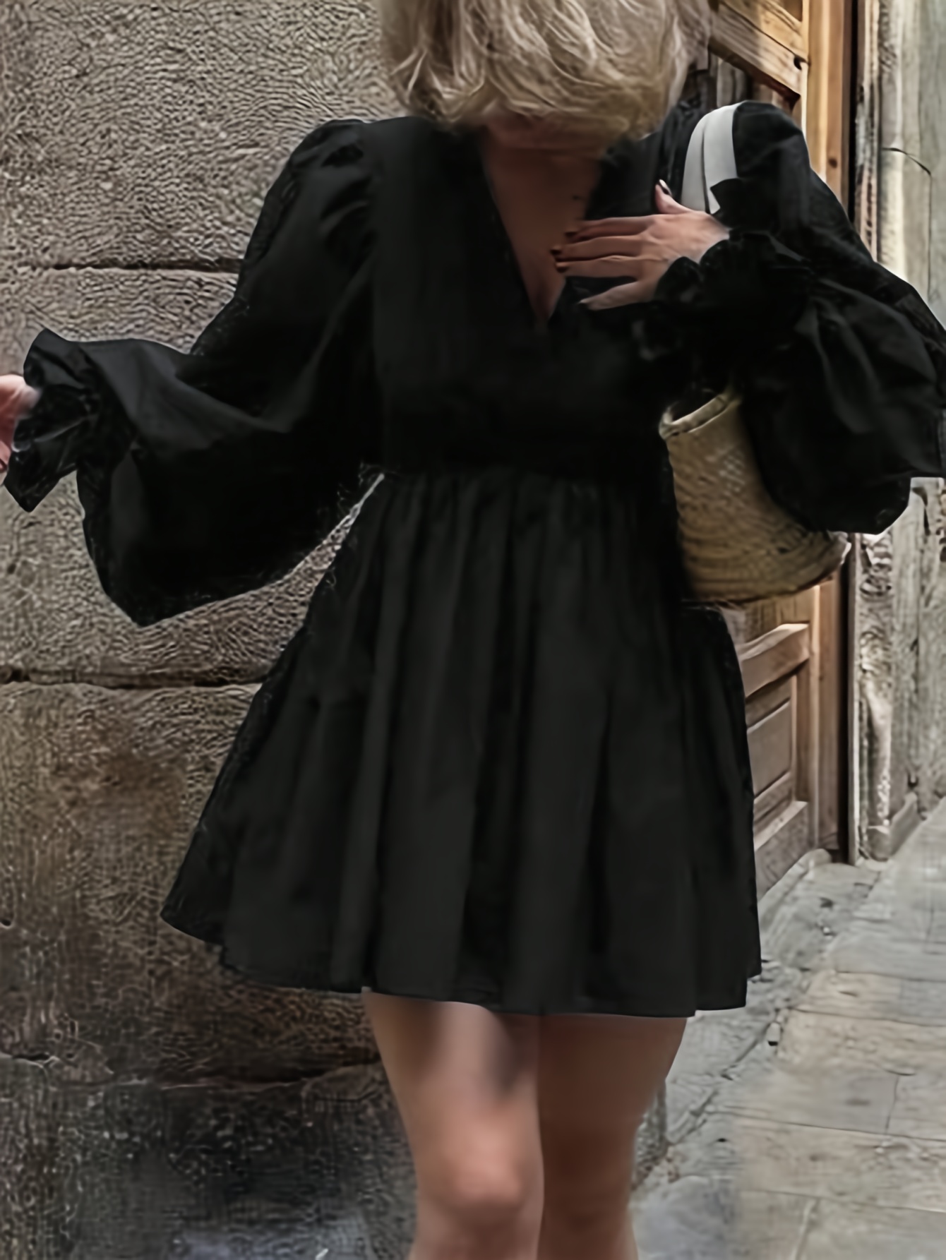 black halo mini dress Black Halo Chadwick Mini Dress- Passion Puff – By Request main image 1
