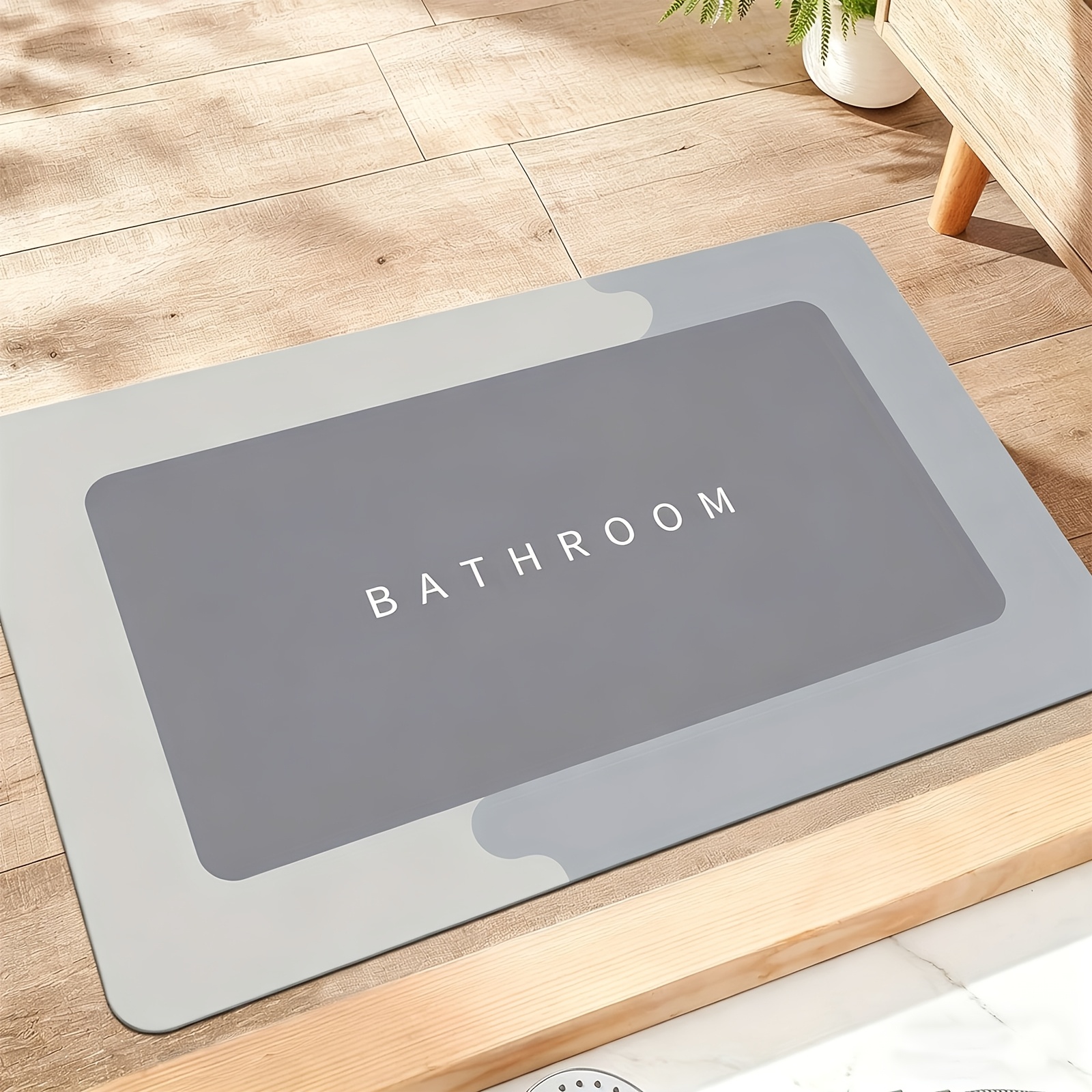TEMU Super Absorbent Non-slip Bath Mat - Quick-dry, Machine Washable, For Shower, Kitchen, Laundry Room