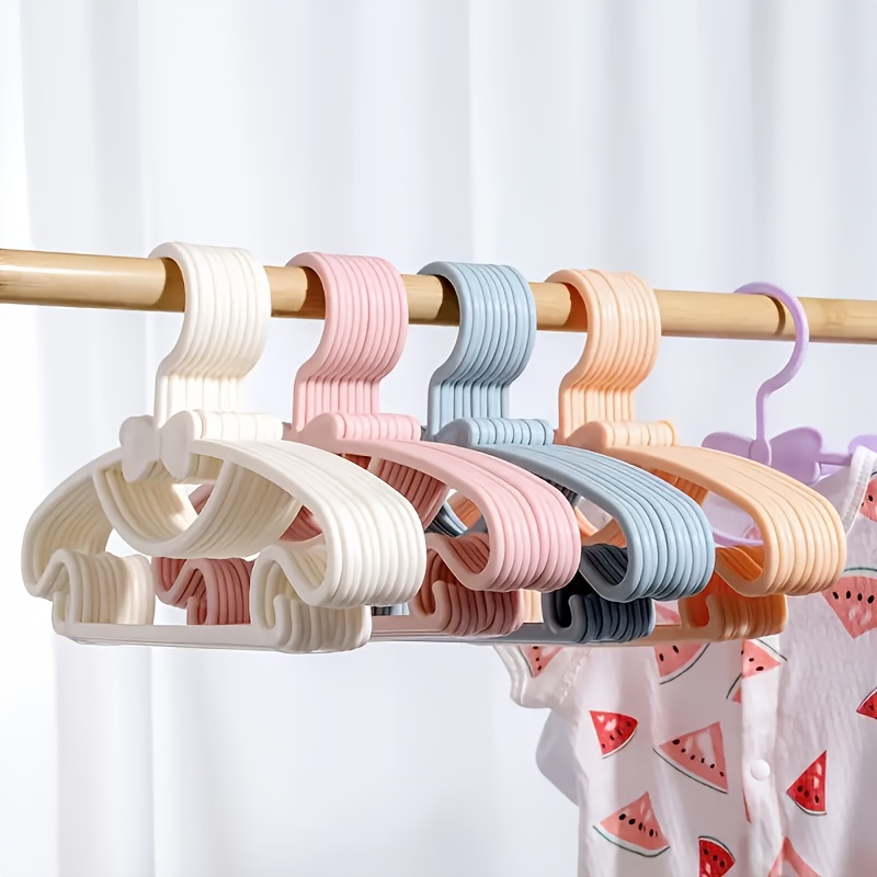 

10-pack Baby Clothes Hangers With Bowknot - Plastic, , Polished - Ideal For Newborns, Toddlers, Kids - Perfect Gift For Holidays