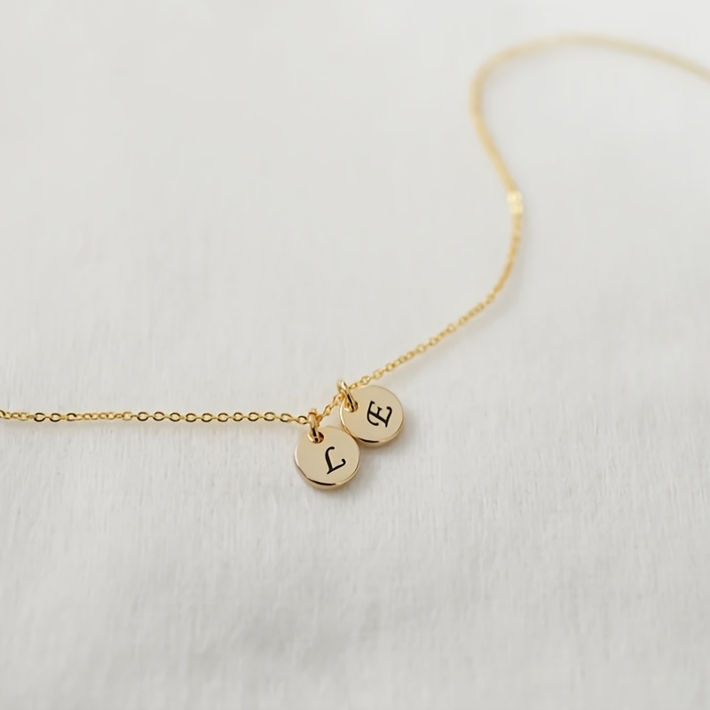 TEMU Multiple Letter Charm Necklaces, Personalized Initial Family Necklaces Customized With Letter Pendants, A Gift For Mom, Grandma, Or Family.