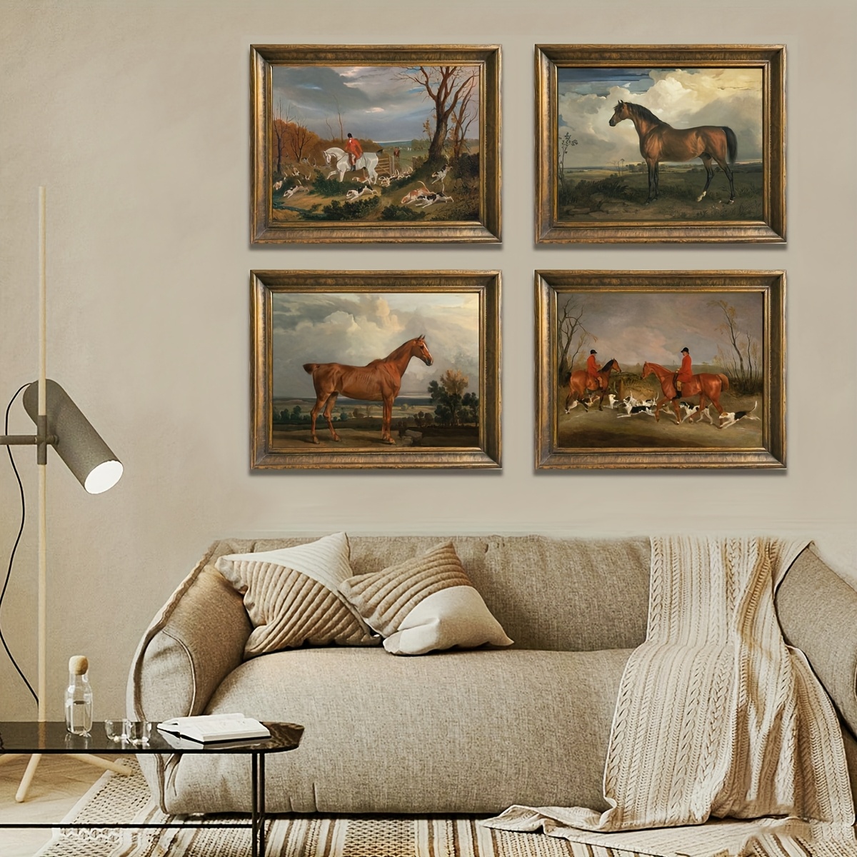 QUADRO OLIO SU TELA Scena Di Caccia ‘900 EUR 120,00 - PicClick IT