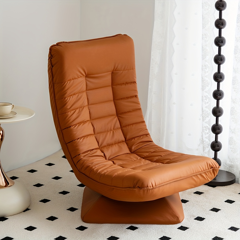 Adult Swivel Floor Chair - Lounge Chair with 360-Degree Rotation - Cushioned Banana Chair, Foldable & Comfortable Back Support Seat for Gaming, Reading, And Watching