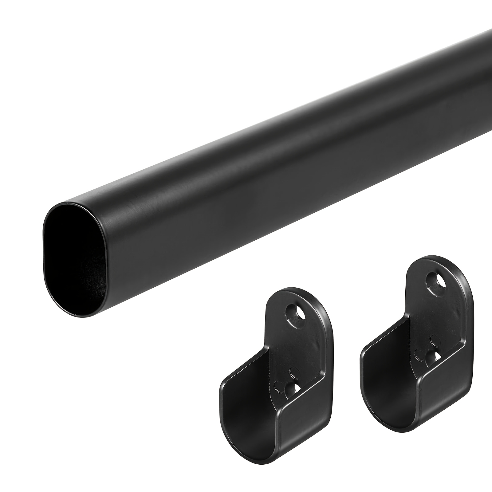 TEMU Wardrobe Pole, Oval Wardrobe Pole, Clothes Hanging Wardrobe Pole Adjustable Wardrobe Pole 18 To 75 Inches Heavy-duty Black Pole Wardrobe Pole