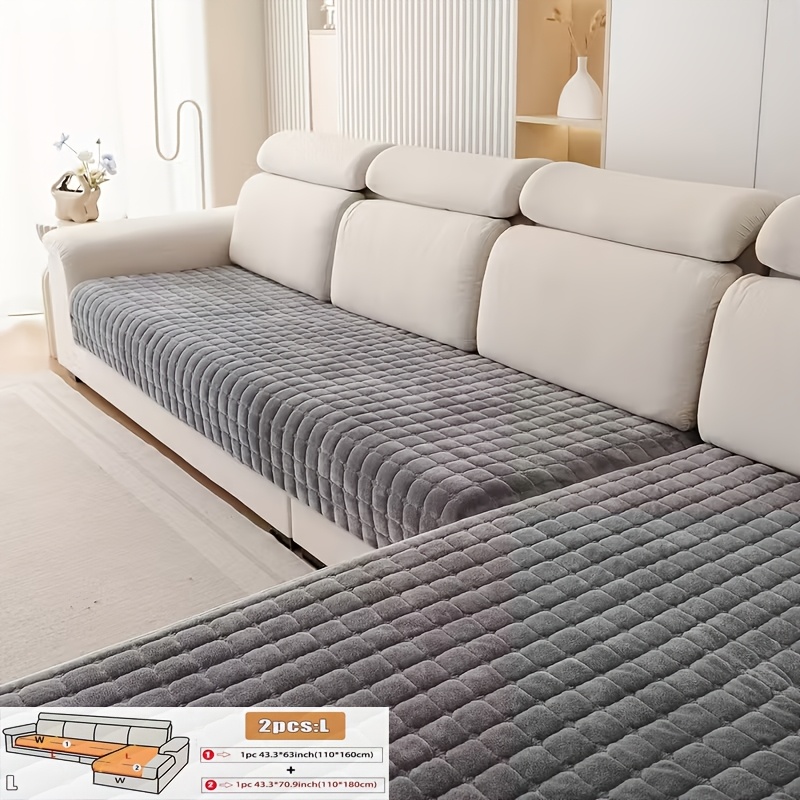 TEMU Set mit 2 traditionellen karierten Sofakissen aus Flanell, geeignet für Haustiere, hergestellt aus weichem Polyester, maschinenwaschbar, ideal