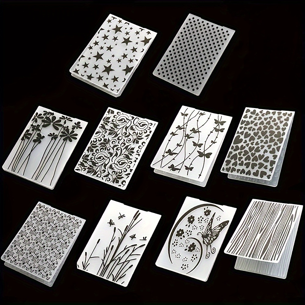 

5/10 Styles Embossing Folder Set - Uncharged Plastic Craft Templates For Scrapbooking, Diy Card Making, Album Art Supplies