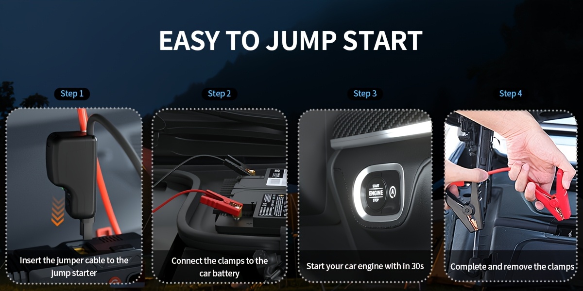 5000a car portable wireless car air compressor jump starter with air compressor battery jump starter portable   5000a car battery charger portable for 12v 8 5  7 0l   usb   led emergency car additions Product details 1