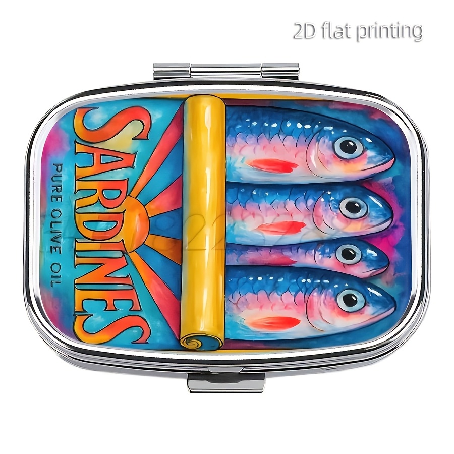 Image of 1 Metal Pill Box, Portable Medicine Storage Box, Travel Medicine Box, Wallet Special - Unique Gift, Travel Medicine Storage Box
