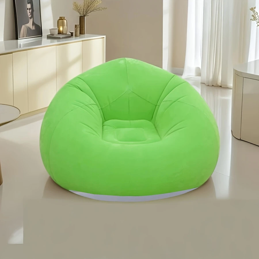 1pc sac de haricot moderne confortable gonflable - en pvc durable, adapté , à coucher, létude, lutilisation intérieure et extérieure, design pliable, facile à , pas besoin de recharge - disponible en /vert/rouge. détails 11
