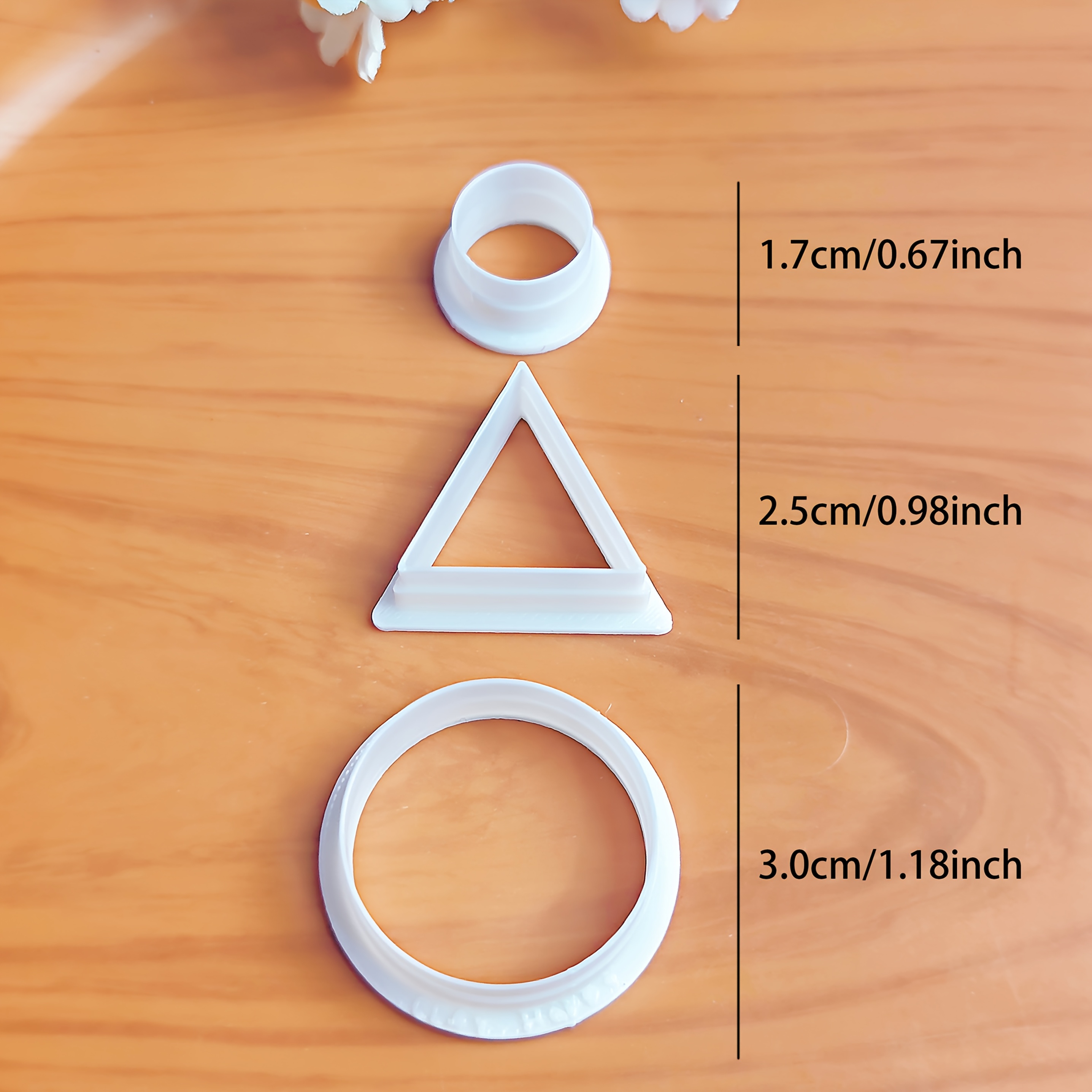 TEMU 3pcs Of Minimalist Art Geometric Polymer Clay Cutters, High-end Minimalist Jewelry Making Kit - Round And Triangular Free Combination Clay