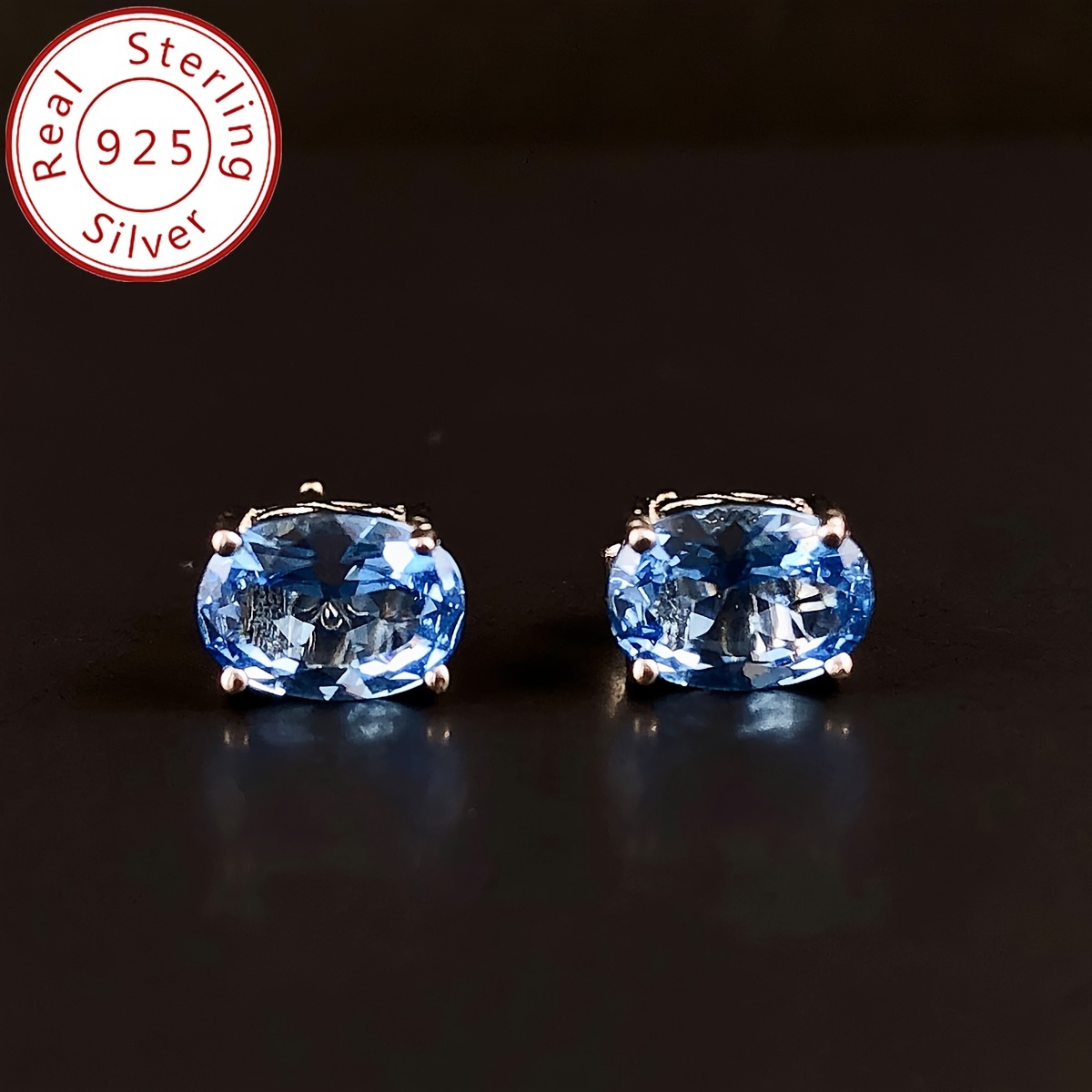 

Elegant March Birthstone Stud Earrings For Women - 925 Sterling Silvery With Oval Zirconia, Hypoallergenic & Perfect Gift