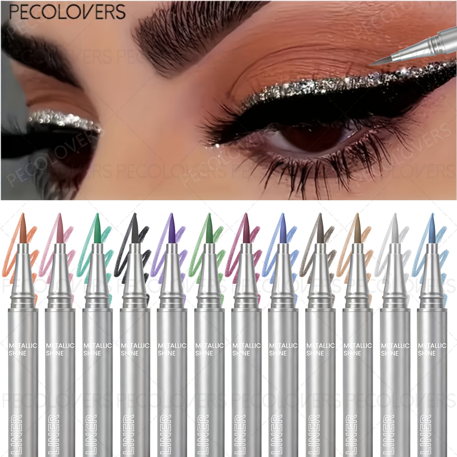 1pc ultra fine tip glitter eyeliner and eyeshadow pen with pearlescent sparkle   a smooth application experience waterproof and smudge proof long lasting makeup effect brightening highlight suitable for music festival weddings