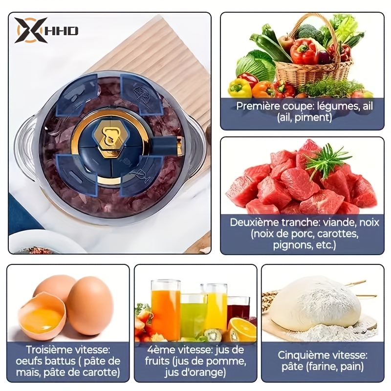 kitchen artifact 5l large capacity multifunctional meat grinder minces meat   vegetables dough supplementary food stir ginger and garlic 500w powerful motor   adjustment easy disassembly and washing   and anti skid Product details 2