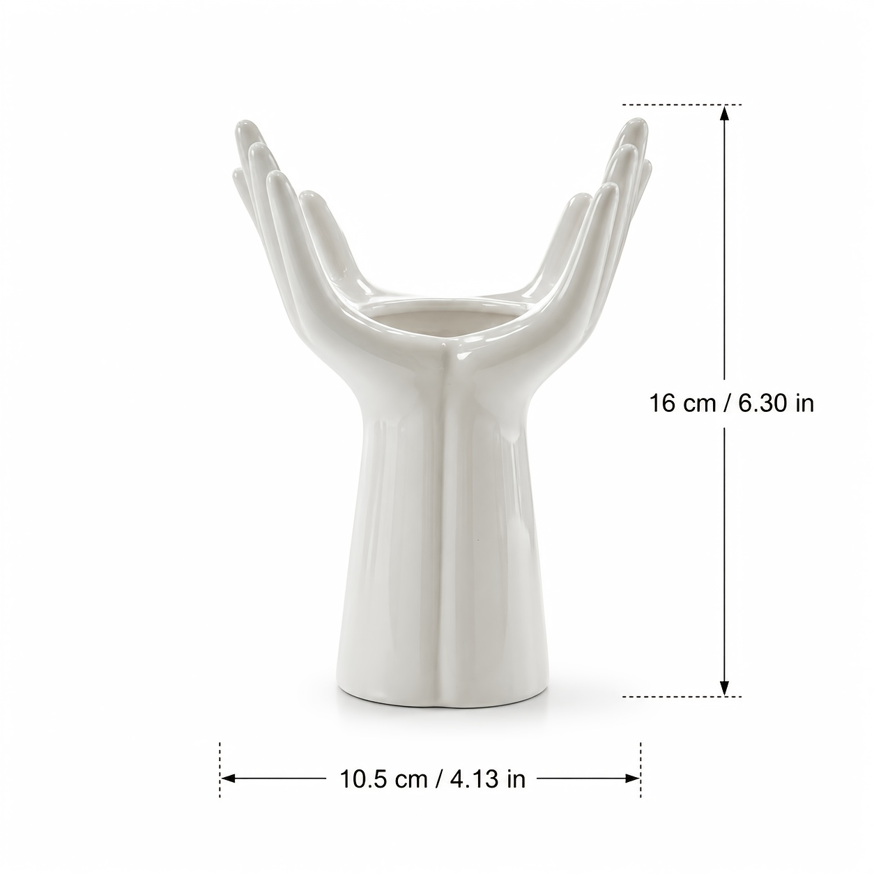 Image of Elegant White Ceramic Handcrafted Vase For Artistic Floral Arrangements – Home Decor Centerpiece With Base, Ideal For Living Room Or Tabletop Display