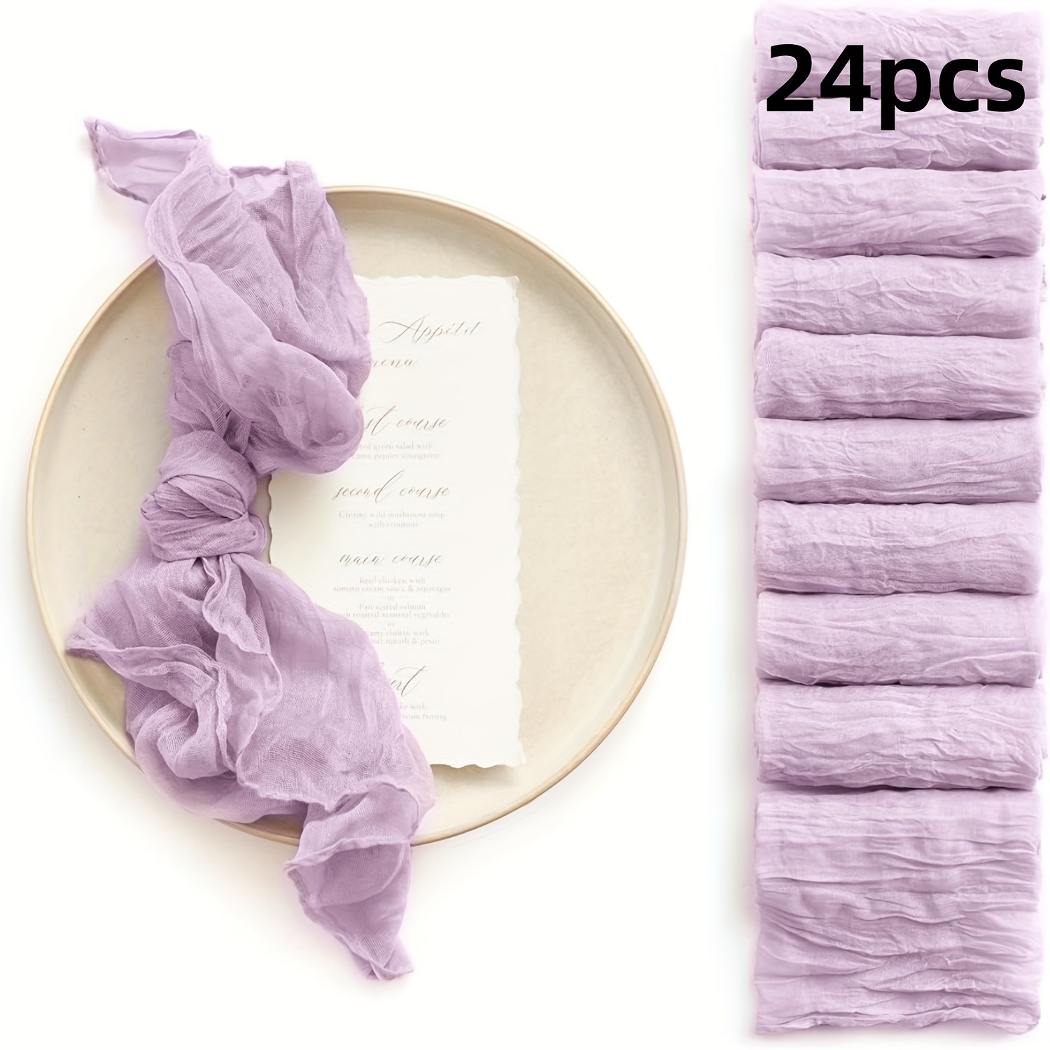 6/12/24pcs 50*50cm Lavender Purple Napkins Suitable For Wedding Reception Country Bohemian Style Table Decoration Holiday Party Halloween Christmas New Year