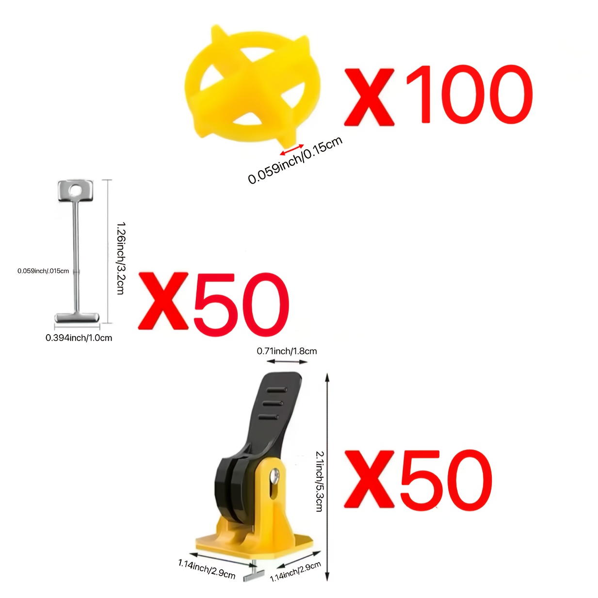 200pcs Tile Leveling System For Flooring Wall Tile Spacer Tile Leveling System Leveler Hand Construction Tool Parts Set