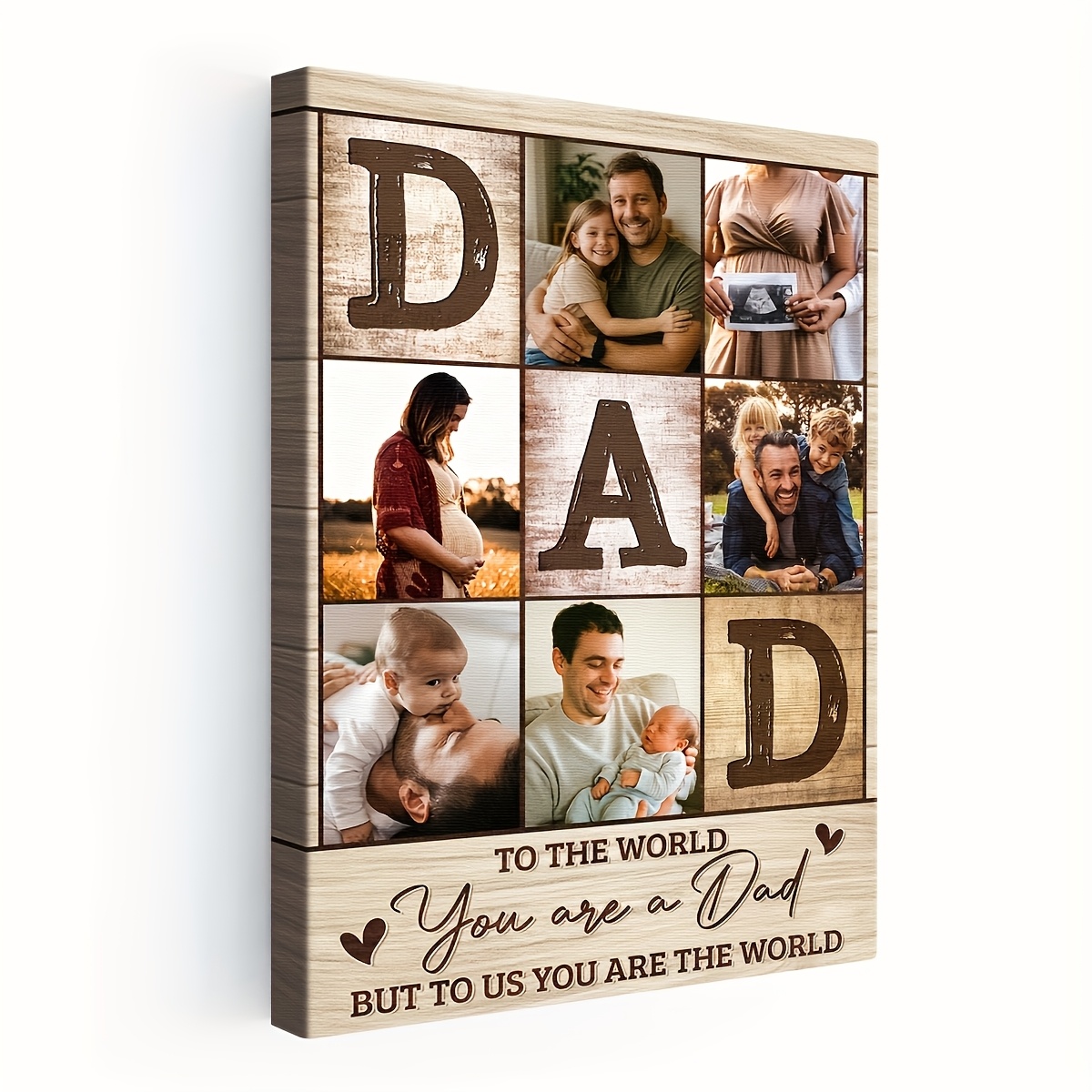 TEMU 2d Flat, 2d Flat Decor Personalized Custom Dad Photo Collage Canvas Print, Dad- You Are A Dad- Framed And Wall Room Decor, Ideal Gift For