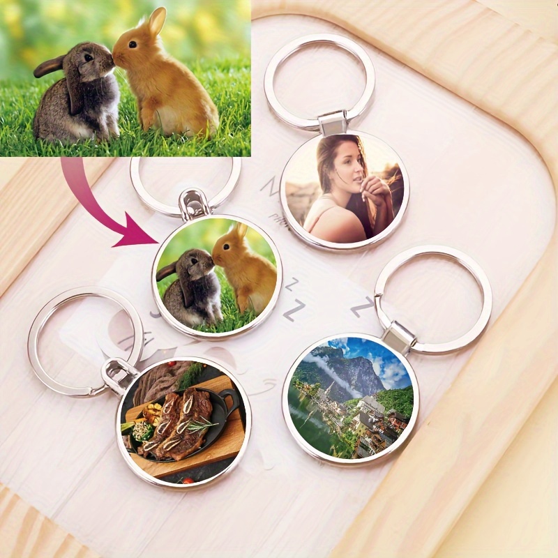 

Custom Photo Keychain For Men - Personalized Alloy With Dual-sided Acrylic Crystal Pendant, Funky Style - Ideal Gift For Family, Pets, Friends & Couples On Holidays, Personalized Photo Gifts