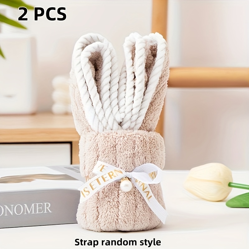 Image of 2pcs Soft Absorbent Quick-drying Face Towels | Reusable, Suitable For Men And Women, Ideal For Bathroom, Home, Wedding, Birthday, And Store Closing Gifts, Made Of Polyester